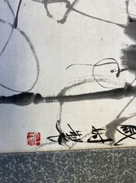 Qi Baishi (1864 - 1957), encre et couleurs sur papier, mont&eacute; en rouleau: 'Belles-de-jour'