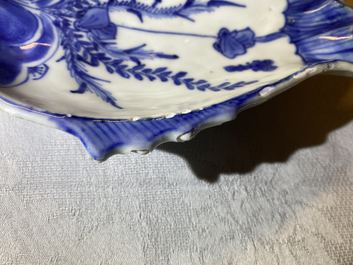 A Chinese blue and white ko-sometsuke 'twin fish' dish for the Japanese market, Tianqi