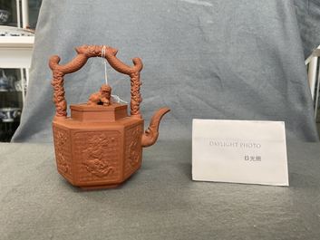 A Chinese Yixing stoneware teapot and cover, Kangxi