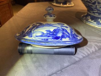 Two Chinese blue and white vases and covers, Wanli