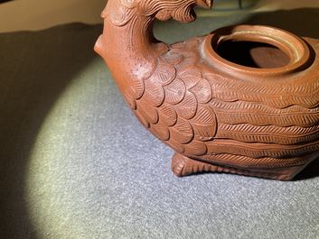 A Chinese Yixing 'phoenix' stoneware teapot and cover, Kangxi