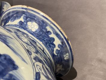 Two Chinese blue and white vases and covers, Wanli