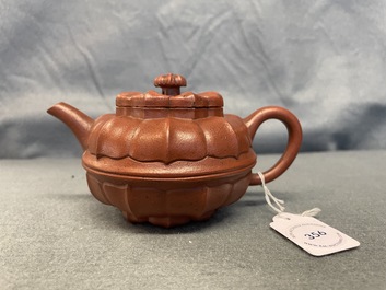 A Chinese Yixing stoneware teapot and cover, Kangxi