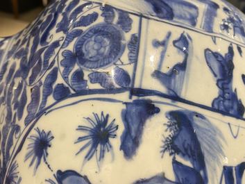 Two Chinese blue and white vases and covers, Wanli