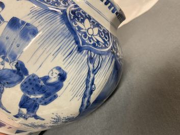 Een Chinese blauw-witte octagonale vaas, Transitie periode