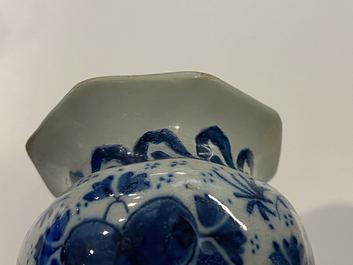 Four Dutch Delft blue and white vases, 17/18th C.