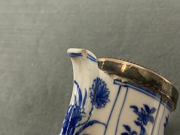 Two Chinese blue and white ewers and covers and two small vases, Kangxi