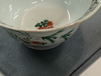 A pair of Chinese famille verte bowls, Kangxi