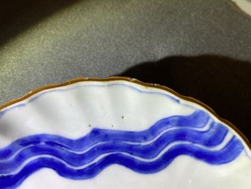 A Chinese blue and white ko-sometsuke 'wave' plate for the Japanese market, Chenghua mark, Tianqi