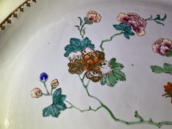 A Chinese famille rose 'rooster' dish, Yongzheng