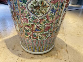 A pair of massive Chinese famille rose vases, 19th C.