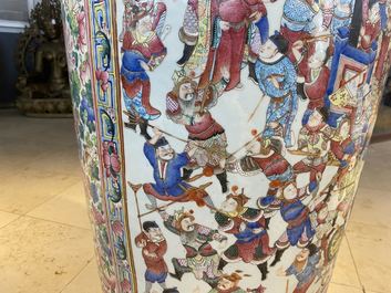 A pair of massive Chinese famille rose vases, 19th C.