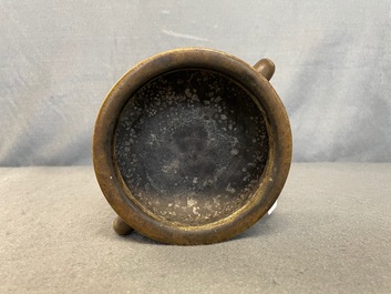 A Chinese bronze censer, Xuande mark, Qing