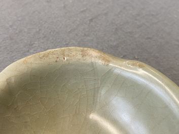 A Chinese Longquan celadon 'turtle in lotus flower' bowl, Song/Yuan