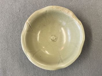 A Chinese Longquan celadon 'turtle in lotus flower' bowl, Song/Yuan