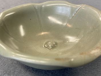 A Chinese Longquan celadon 'turtle in lotus flower' bowl, Song/Yuan