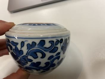 A Chinese blue and white two-piece brush washer, Kangxi