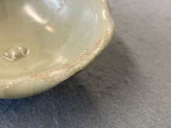 A Chinese Longquan celadon 'turtle in lotus flower' bowl, Song/Yuan