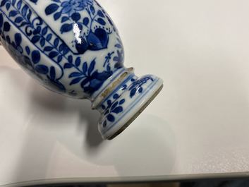 A collection of Chinese blue and white vases, Kangxi