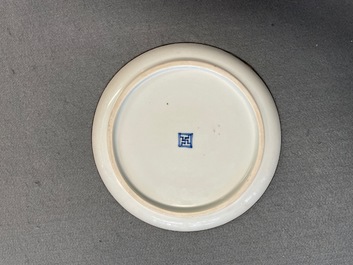 A Chinese blue and white Vietnamese market 'Bleu de Hue' plate, 19th C.