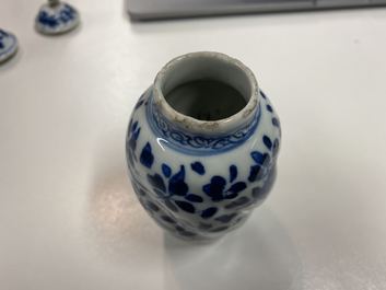 A collection of Chinese blue and white vases, Kangxi