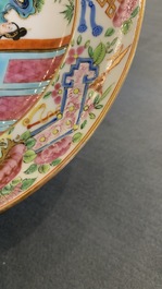 Twelve Chinese Canton famille rose plates, 19th C.