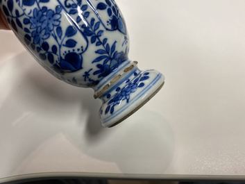 A collection of Chinese blue and white vases, Kangxi