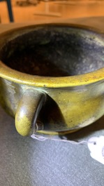 A Chinese bronze censer, Xuande mark, Qing