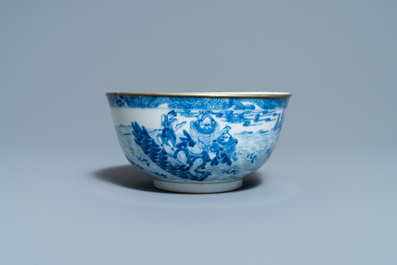 Een Chinese blauw-witte 'Bleu de Hue' kom voor de Vietnamese markt, Kangxi merk, 19e eeuw