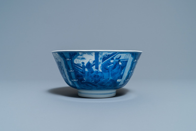 A Chinese blue and white 'Xi Xiang Ji' bowl, Kangxi mark and of the period