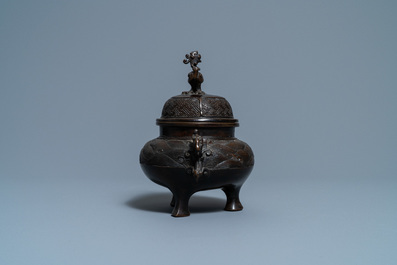 Vijf Chinese bronzen wierookbranders, Qing