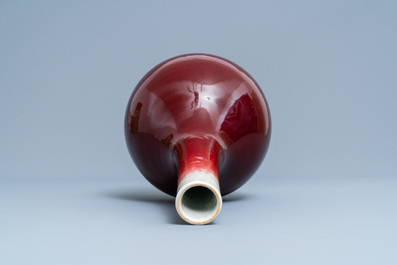 A Chinese monochrome langyao-glazed bottle vase, Qianlong
