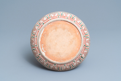 A Vietnamese or Annamese polychrome dish with a bird, 15/16th C.