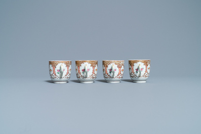 Een Chinees famille rose 12-delig theeservies voor de Europese markt, Qianlong