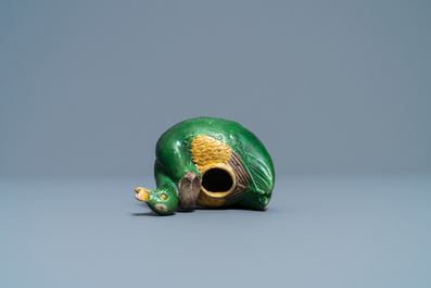 A Chinese sancai-glazed duck-shaped water dropper, Ming