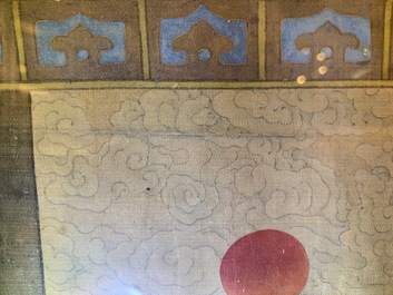 Chinese school, ink and color on silk: 'The making up of lady', 18th C.