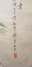 Qian Huian (1833-1911), ink and color on paper: 'Fugui shoukao, after Wen Anguo', 19th C.