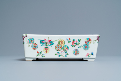 A rectangular Chinese famille rose jardini&egrave;re, Guangxu mark and of the period