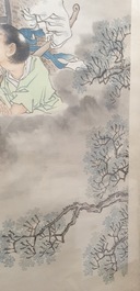 Qian Huian (1833-1911), ink and color on paper: 'Fugui shoukao, after Wen Anguo', 19th C.