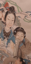 Qian Huian (1833-1911), inkt en kleur op papier: 'Fugui shoukao, naar Wen Anguo', 19e eeuw