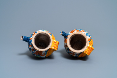 A pair of polychrome Italian maiolica wet drug jars, Casteldurante, 16th C.
