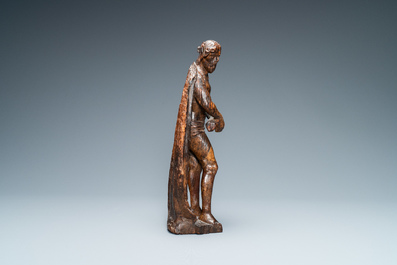 An oak figure of the Pensive Christ, Flanders, 16th C.