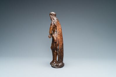 Une statue de Christ aux liens en ch&ecirc;ne sculpt&eacute;, Flandres, 16&egrave;me