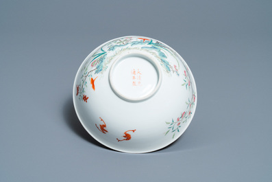 A Chinese famille rose 'peach blossom' bowl, Guangxu mark and of the period