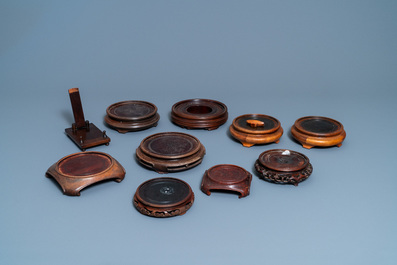 44 Chinese carved wooden stands, 19/20th C.