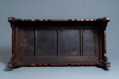 A Chinese huanghuali wood 'kangzhuo' low table, 18th C.