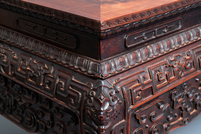 A Chinese huanghuali wood 'kangzhuo' low table, 18th C.