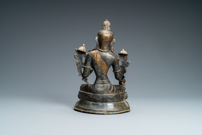 Une figure de Tara en alliage de cuivre, Sino-Tibet, 19&egrave;me