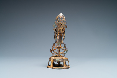 A Chinese gilt bronze figure of Buddha standing, probably Northern Wei dynasty