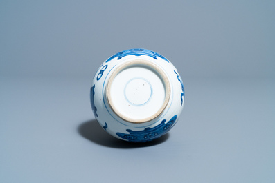 Six Chinese blue and white vases, Kangxi